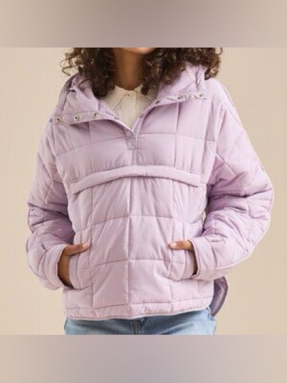 Altar'd State Lavender Quilted Pullover Puffer Jacket